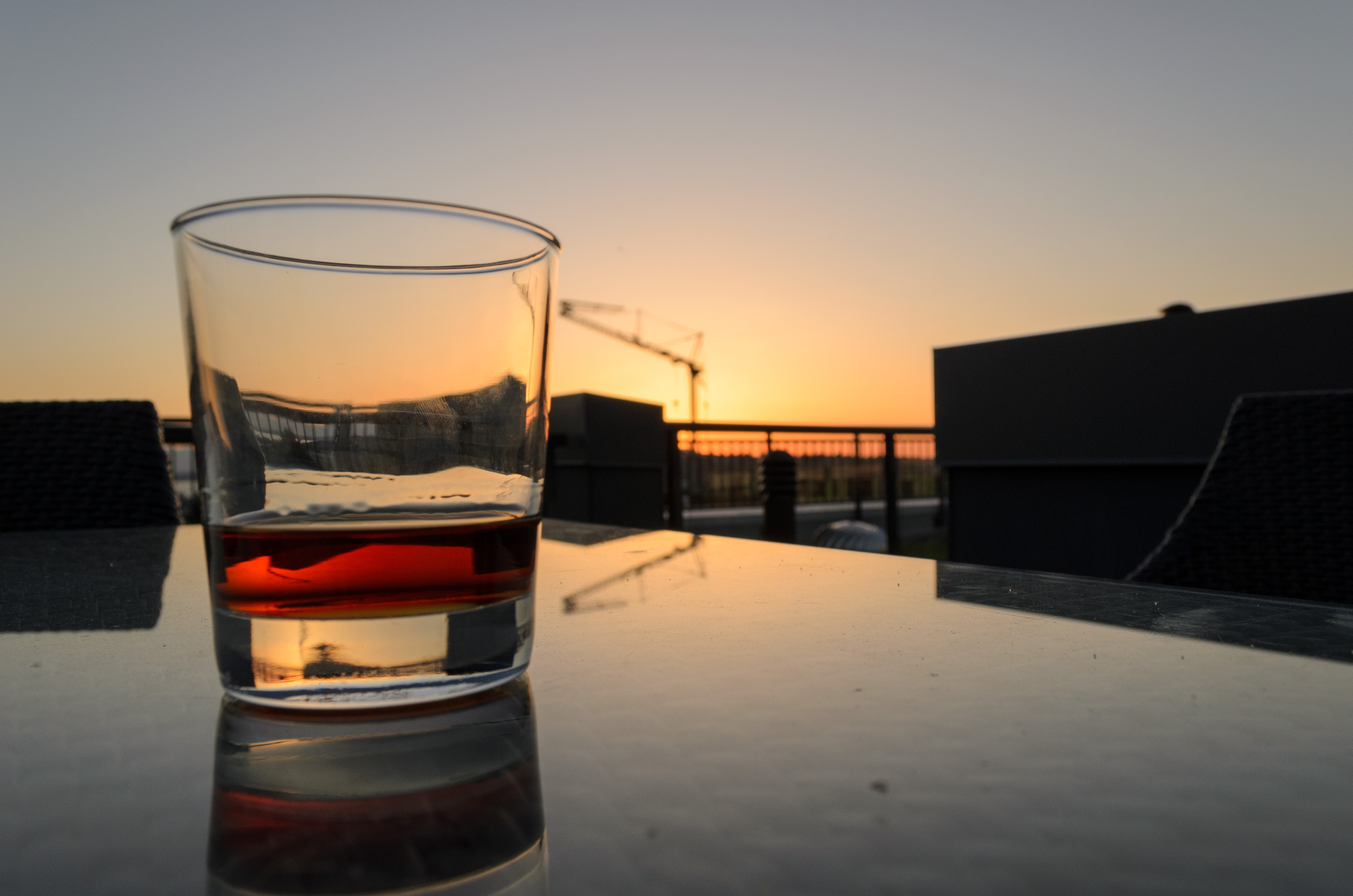 Sipping a Rum at a rooftop in Seattle.