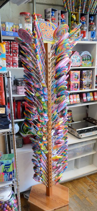Colorful lolli pops in a candy shop.